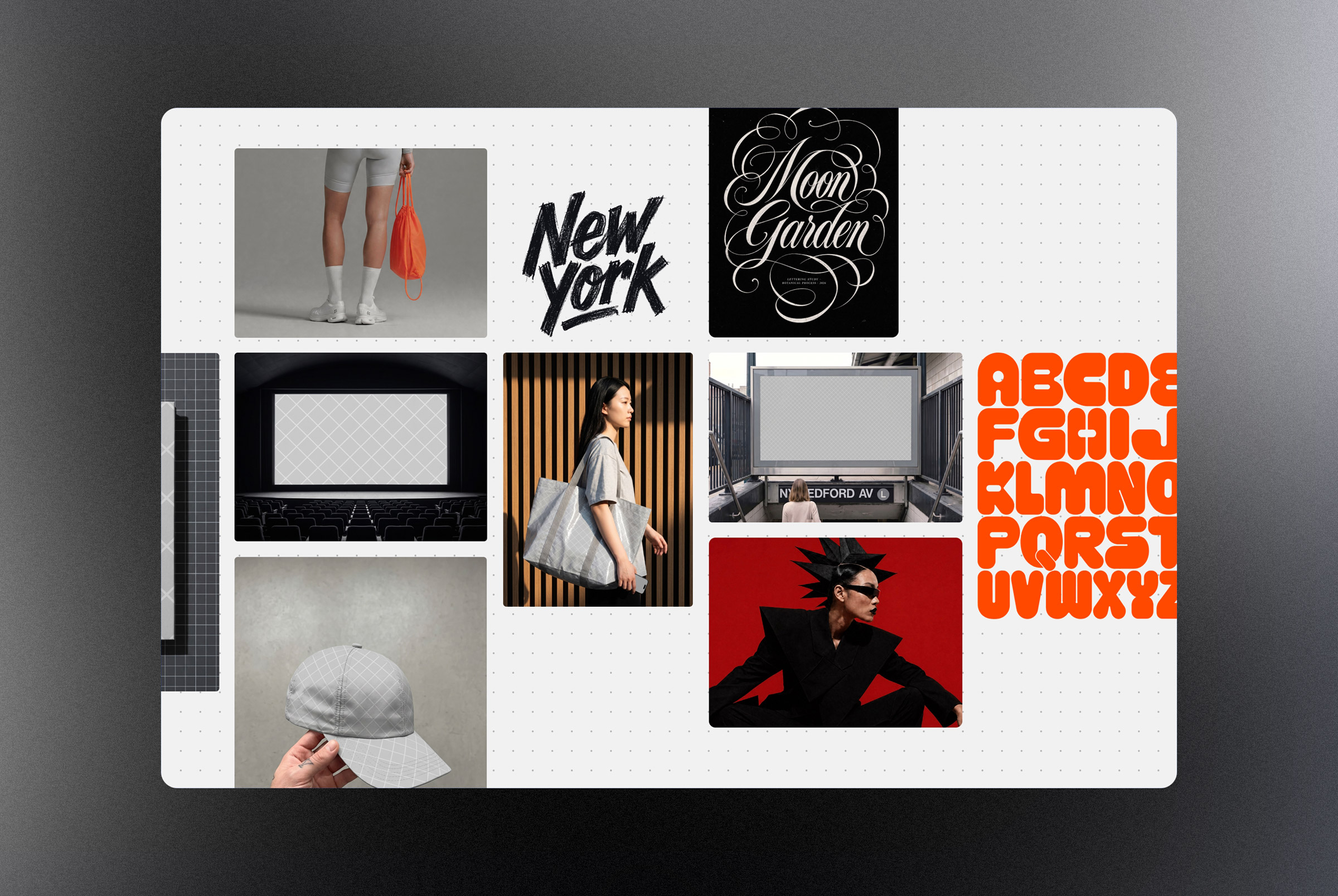 Kevin creative board with mockup scenes